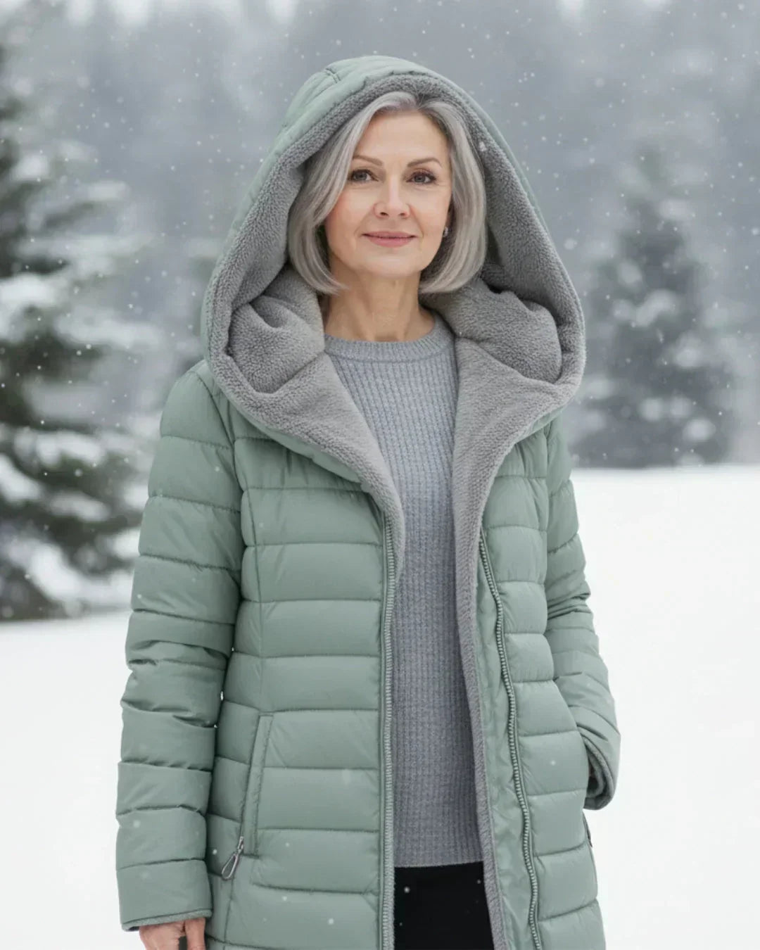 Elena | chaqueta larga acolchada con corte en A