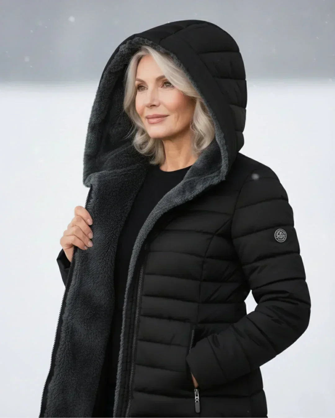 Elena | chaqueta larga acolchada con corte en A