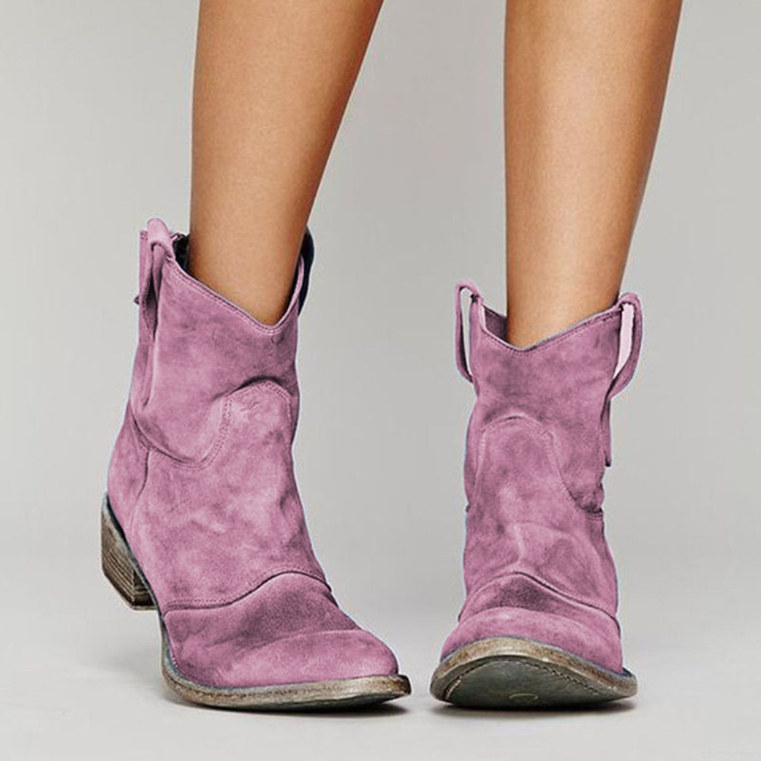 Esther | botines camperos con tacón ancho y tiradores