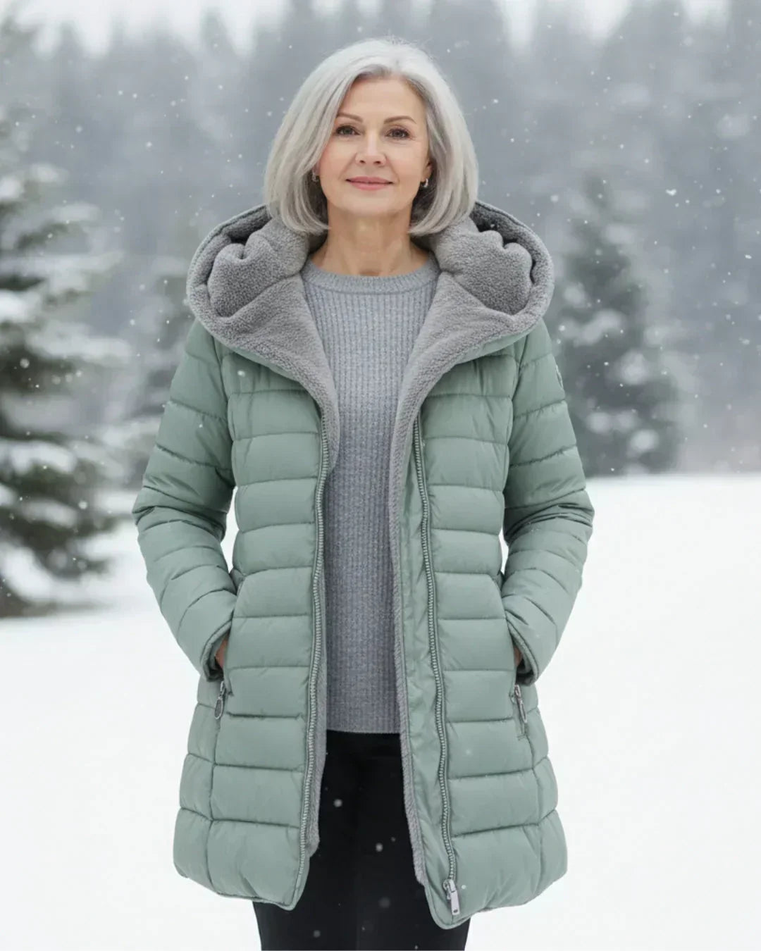 Elena | chaqueta larga acolchada con corte en A