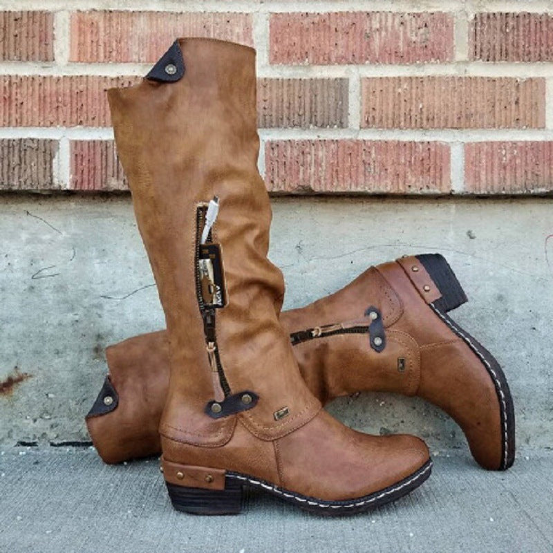 Beatriz | botas hasta la rodilla con bolsillo con cremallera