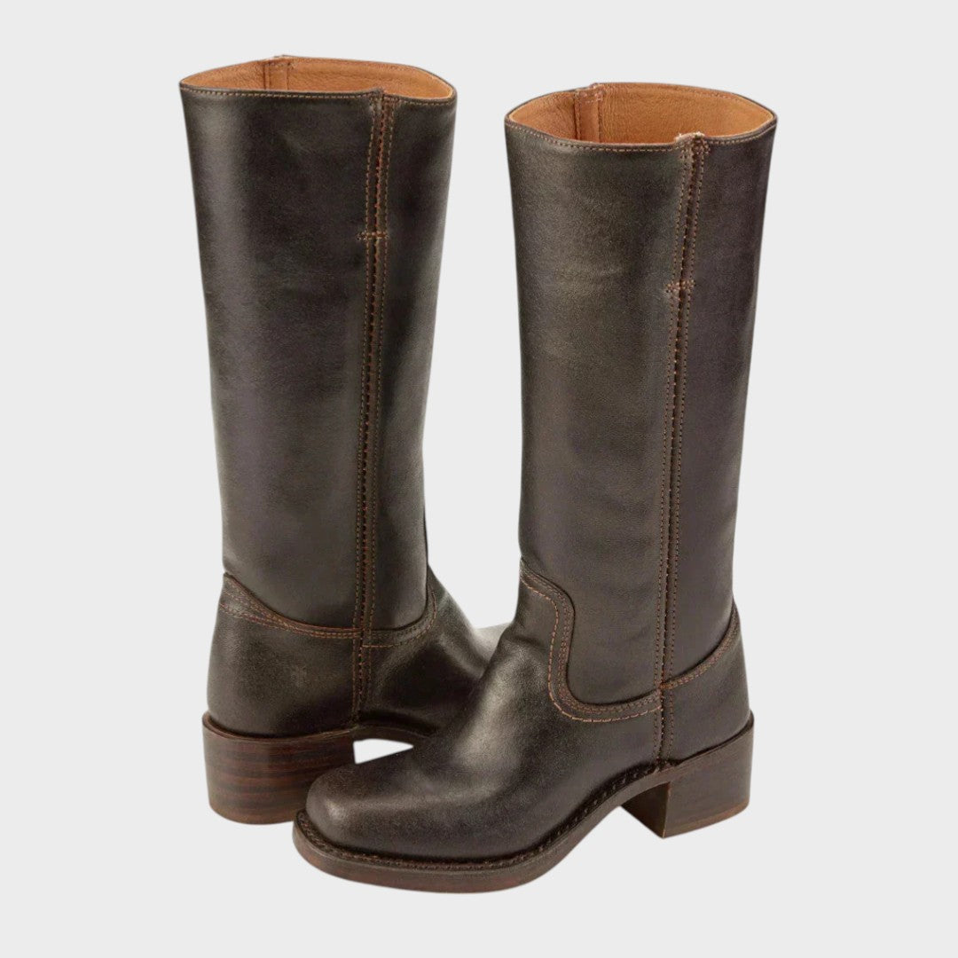 Inés | botas altas clásicas con tacón ancho