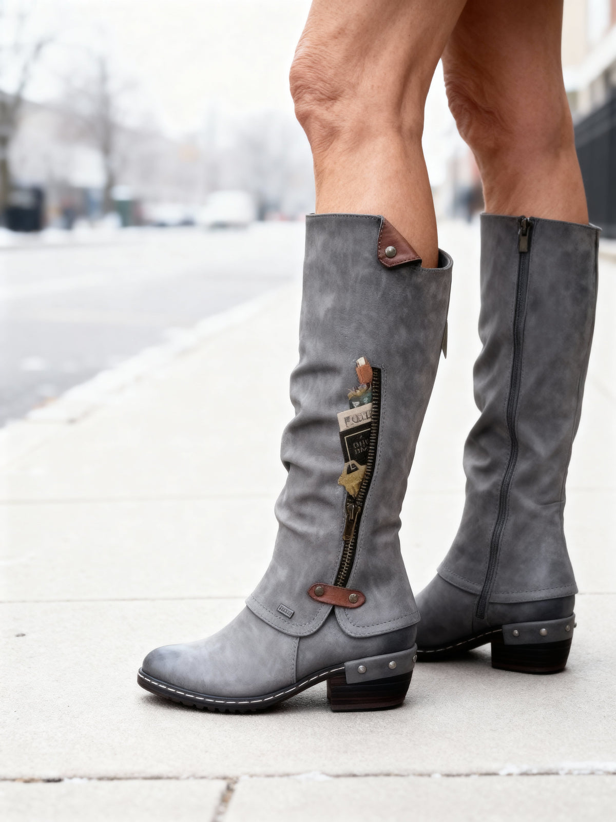 Beatriz | botas hasta la rodilla con bolsillo con cremallera