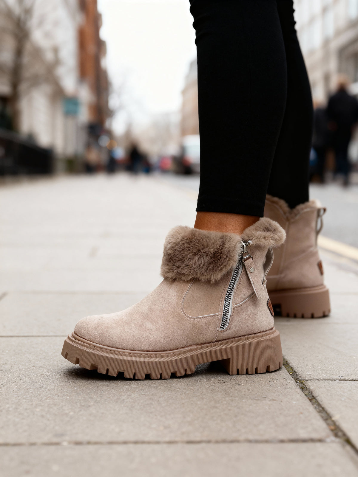 Rosa | botines de invierno con cuello suave y suela gruesa