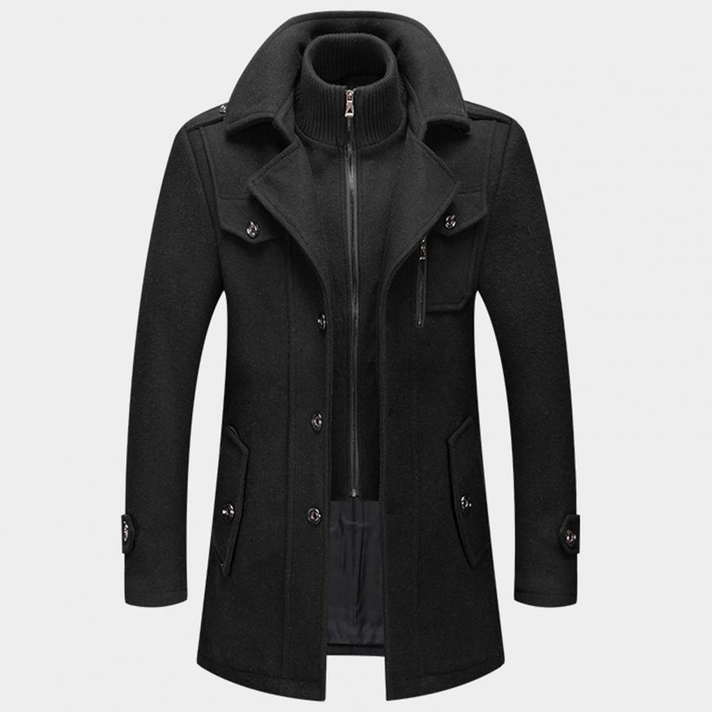 Cian | abrigo largo de hombre con cuello doble y botones