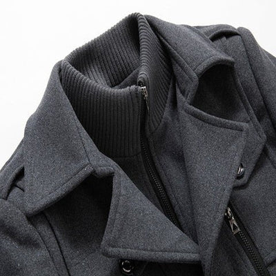 Cian | abrigo largo de hombre con cuello doble y botones