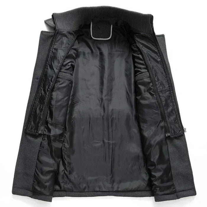 Cian | abrigo largo de hombre con cuello doble y botones
