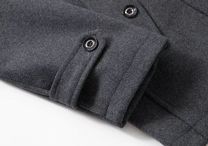 Cian | abrigo largo de hombre con cuello doble y botones