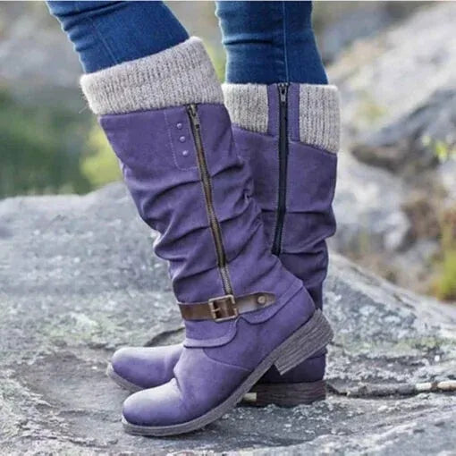 Eva | botas de media caña con puño tipo calcetín y hebilla