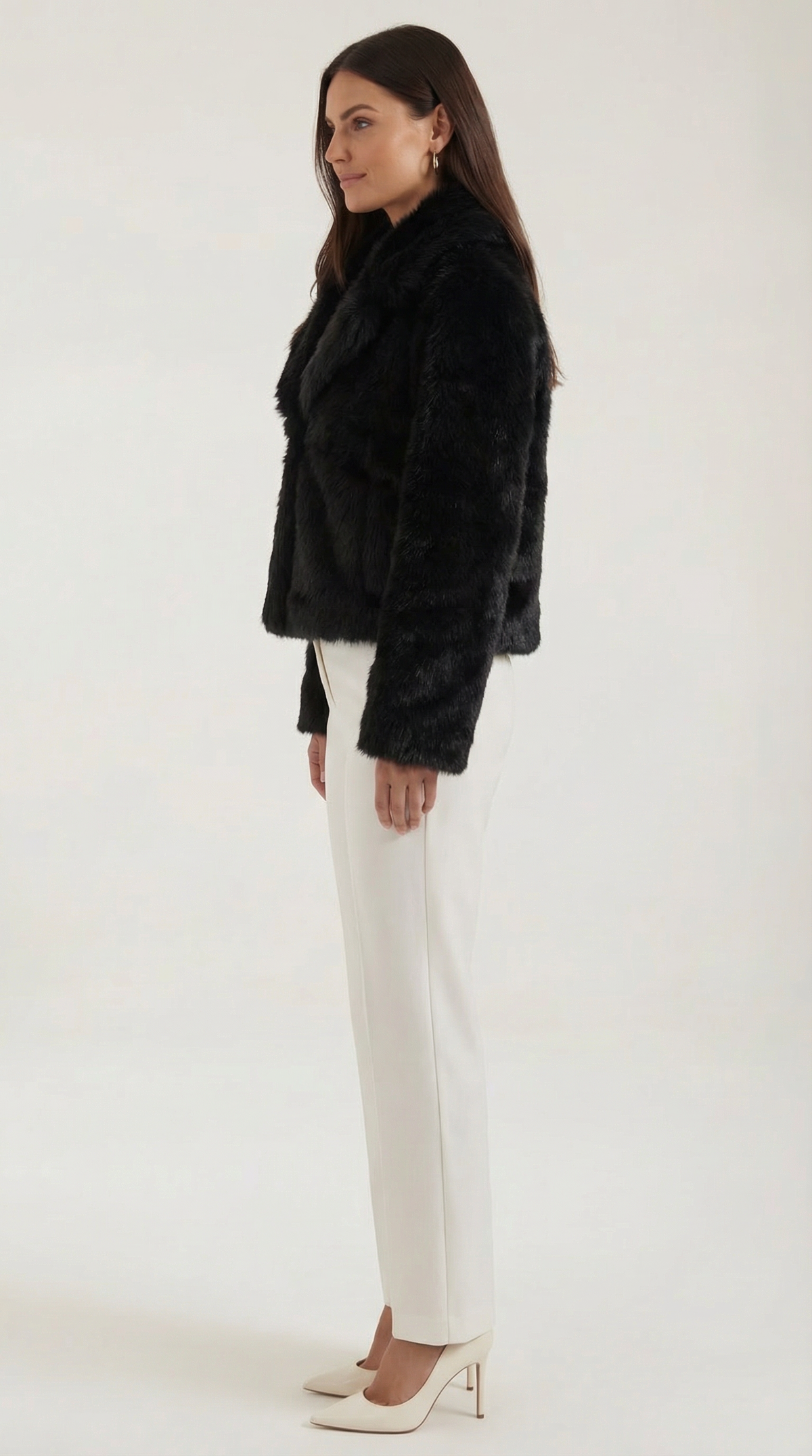 Patricia | chaqueta negra de estilo peludo