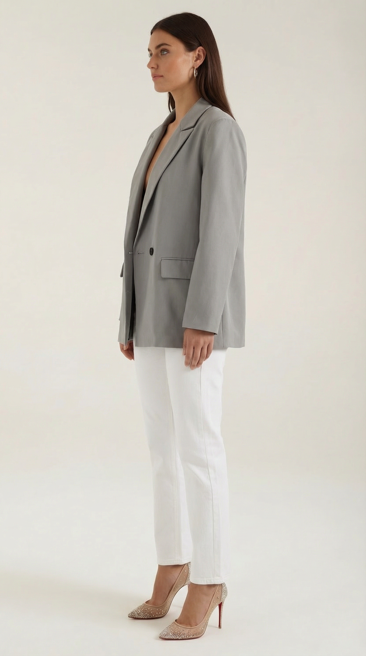 Susana | blazer largo con cintura marcada y hombreras discretas