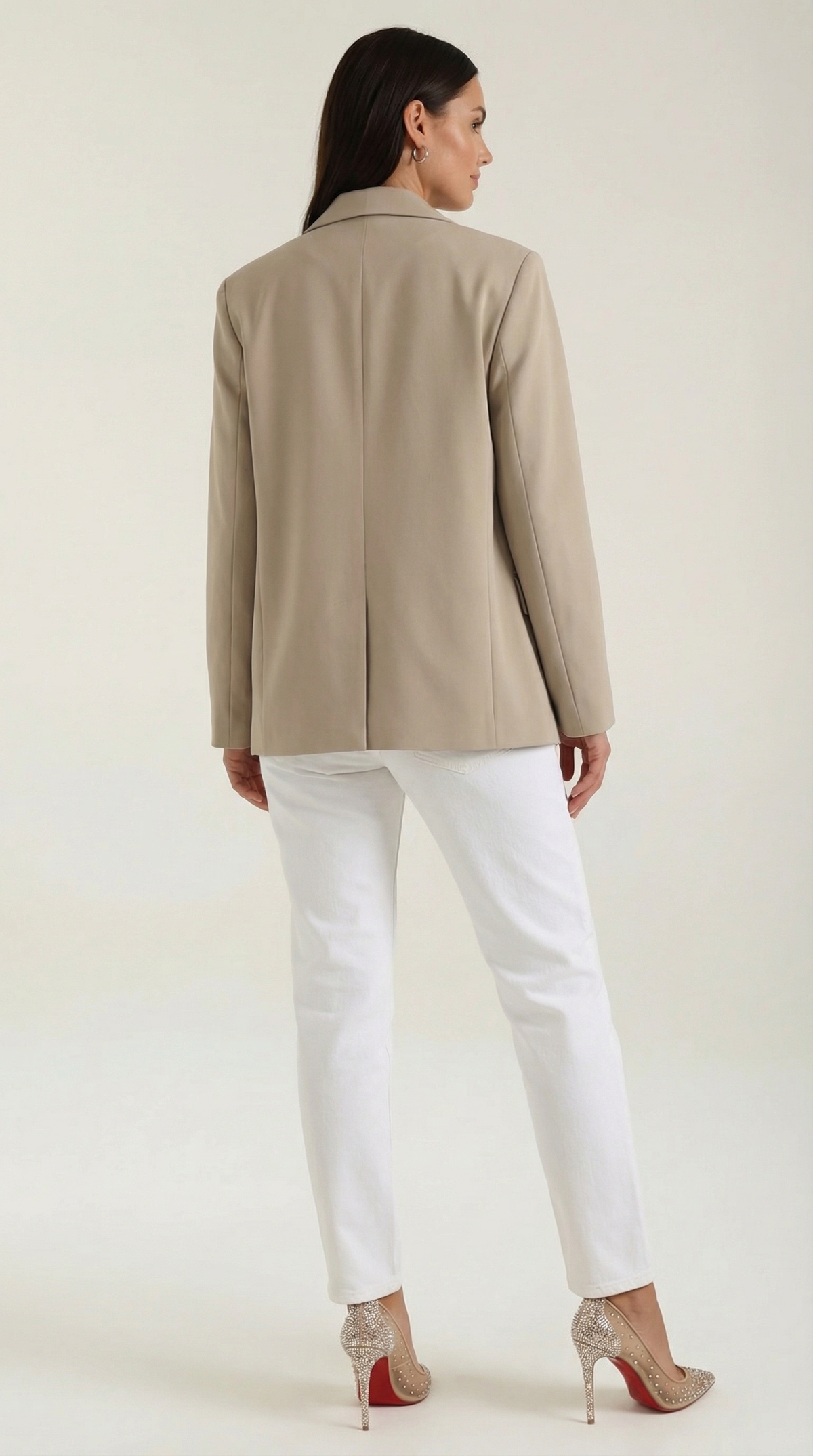 Susana | blazer largo con cintura marcada y hombreras discretas