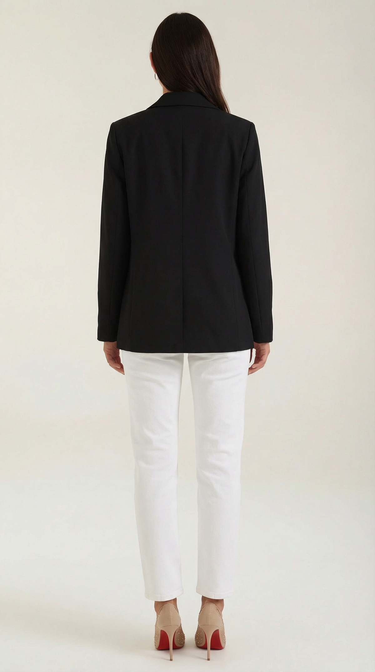 Susana | blazer largo con cintura marcada y hombreras discretas