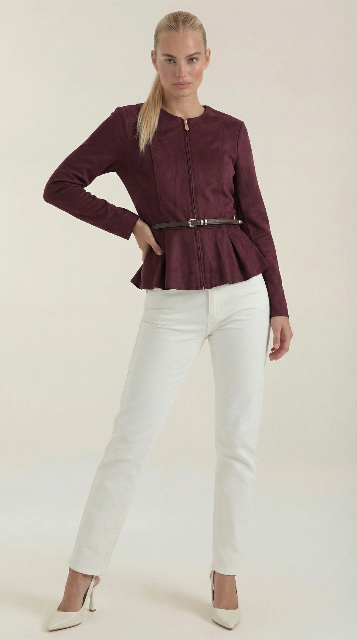 Montserrat | chaqueta con peplum y cinturón