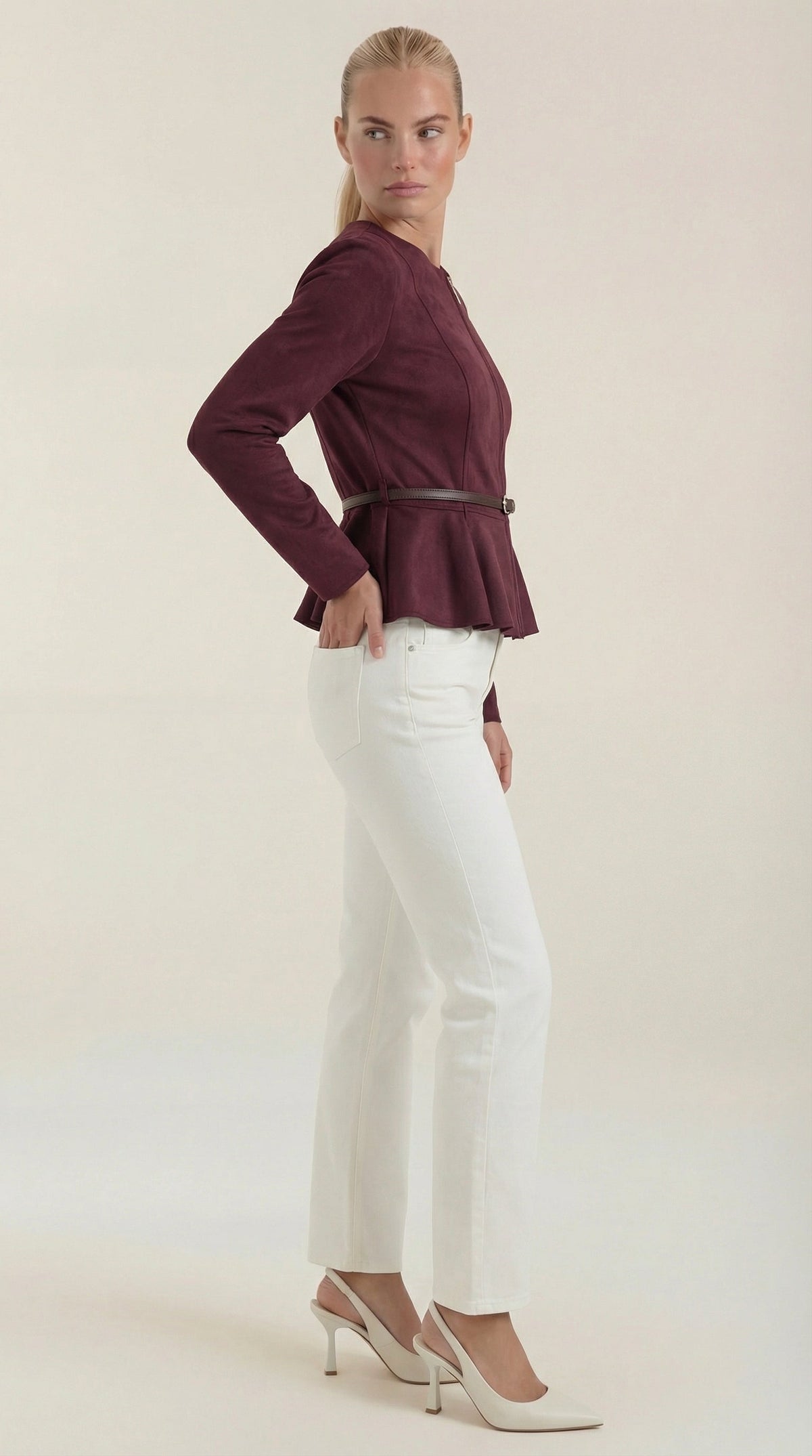 Montserrat | chaqueta con peplum y cinturón