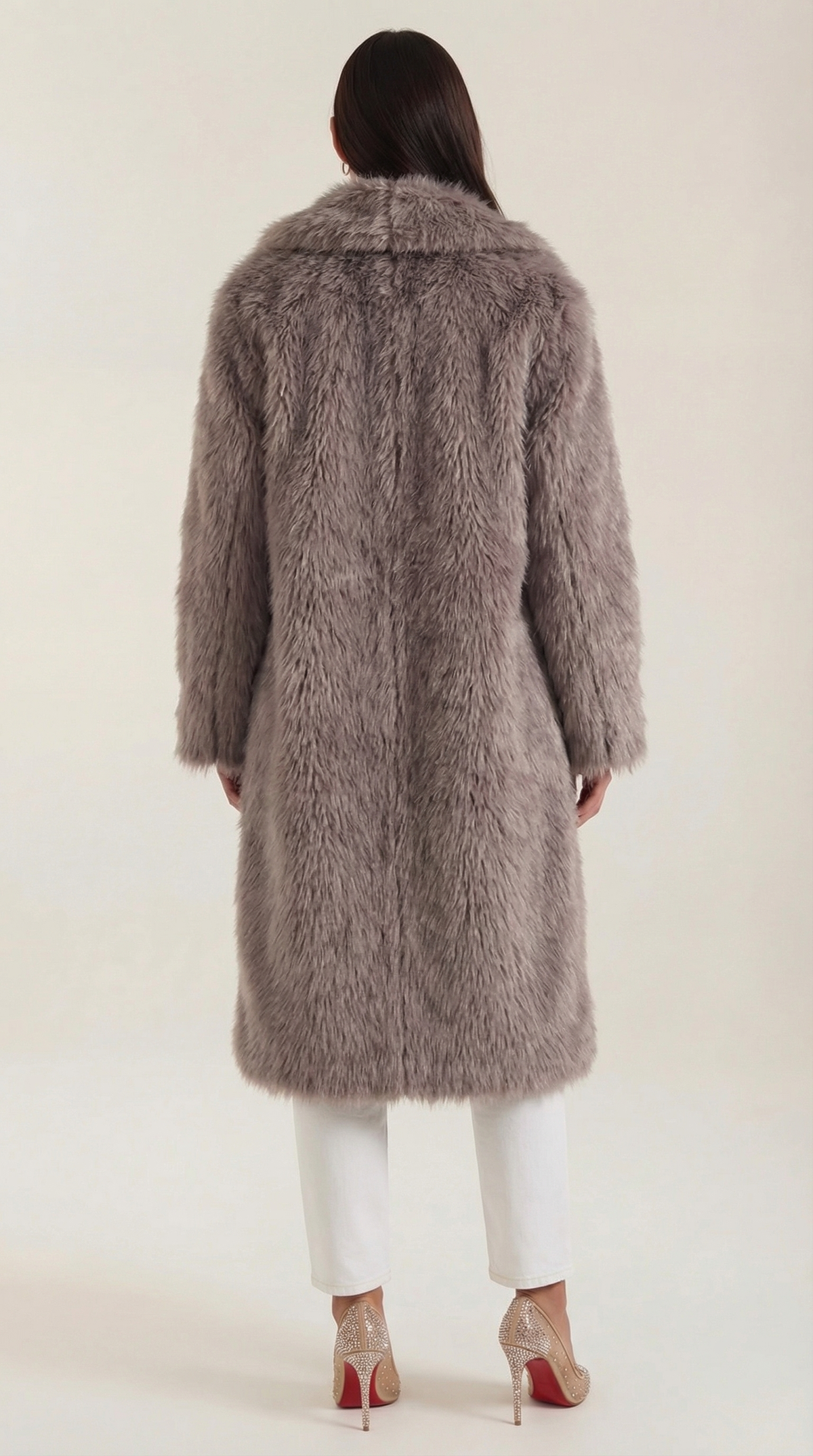Paula | chaqueta larga de estilo peludo con solapas grandes