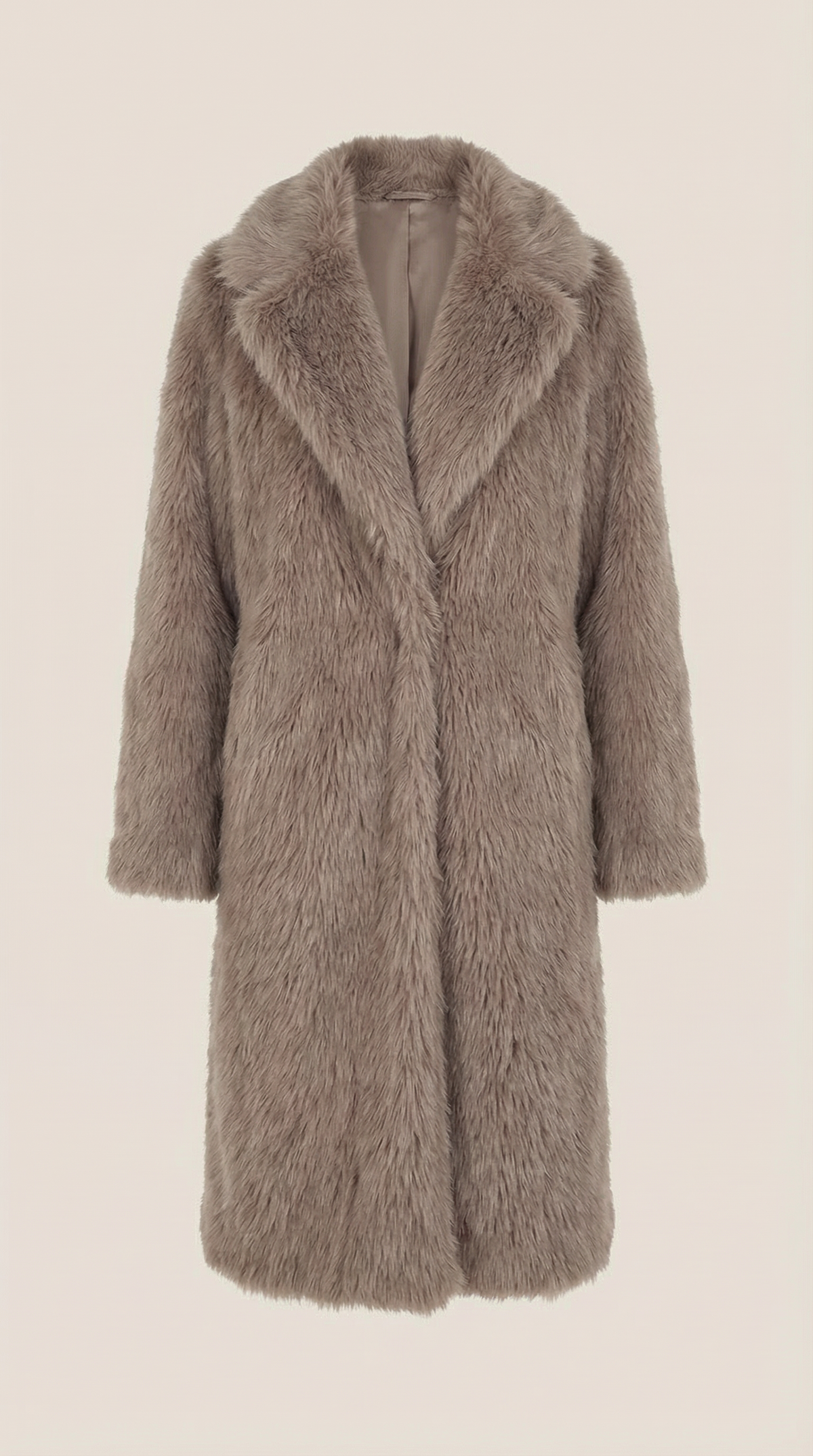Paula | chaqueta larga de estilo peludo con solapas grandes