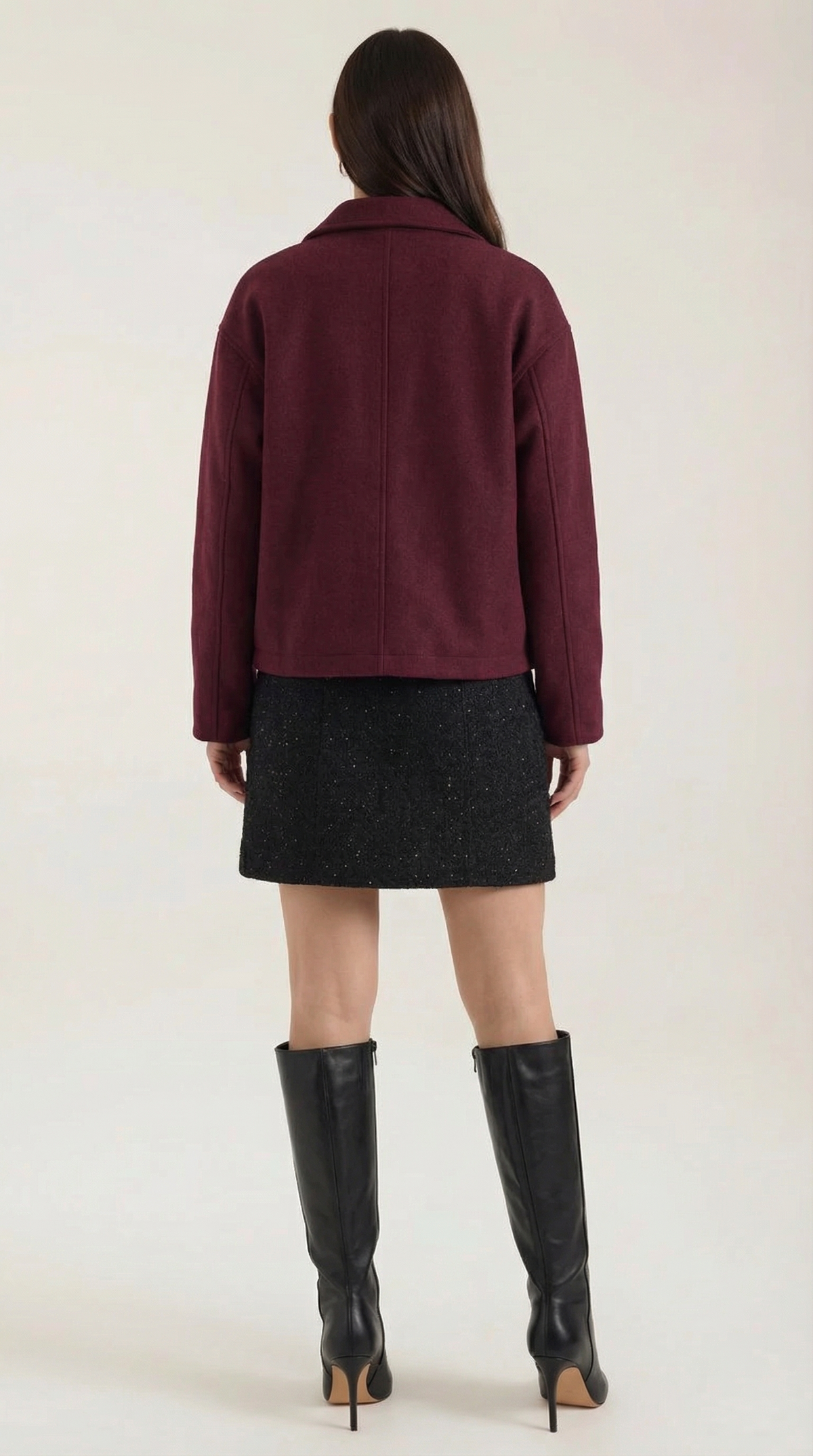 Eva | chaqueta con cremallera frontal continua y cuello clásico