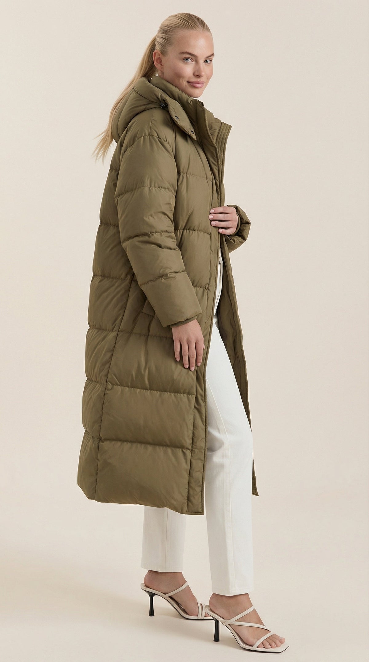 Pilar | abrigo acolchado largo con capucha oversize