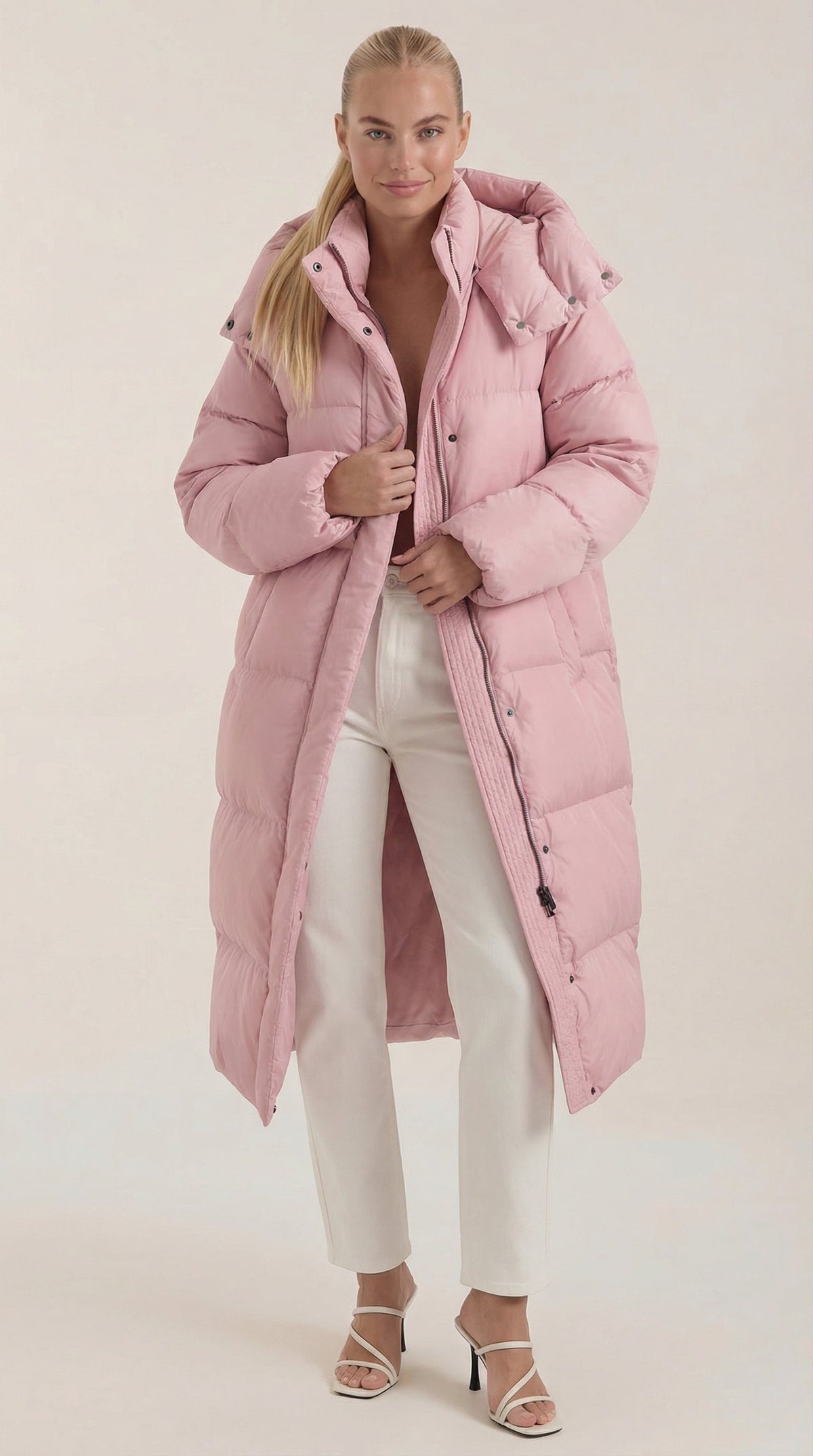 Pilar | abrigo acolchado largo con capucha oversize