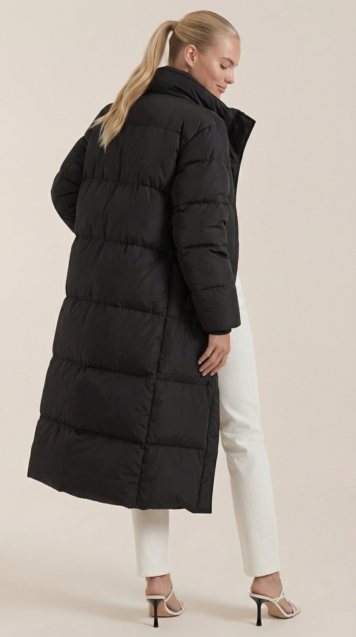 Pilar | abrigo acolchado largo con capucha oversize