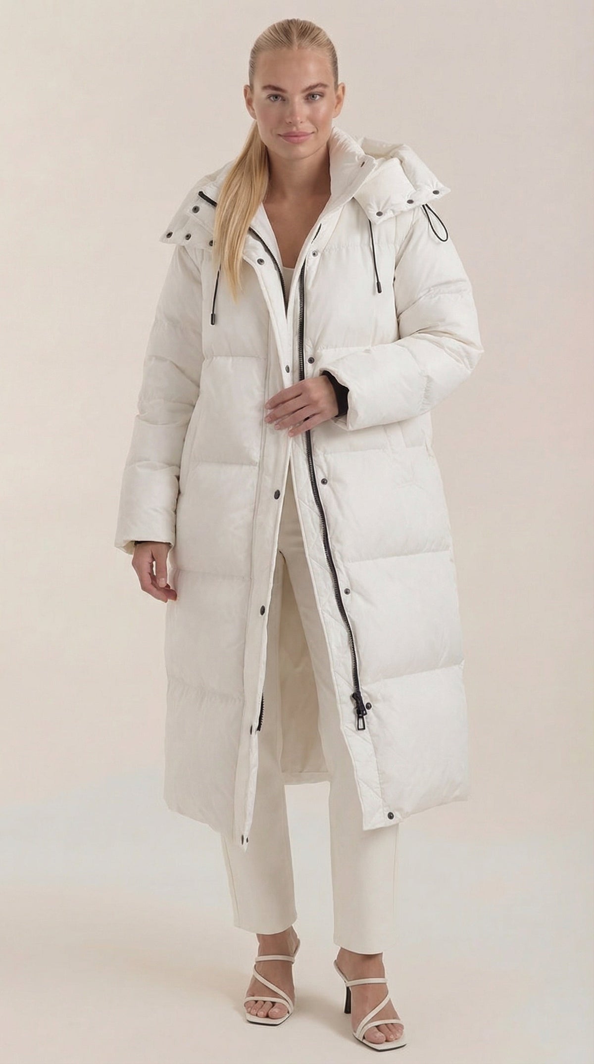 Pilar | abrigo acolchado largo con capucha oversize